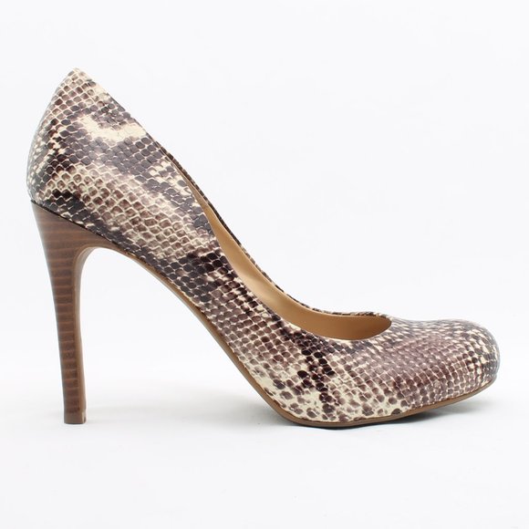 Jessica Simpson Shoes - Jessica Simpson Calie Snakeskin Leather Round Toe Pump Stiletto Heels Size 9B